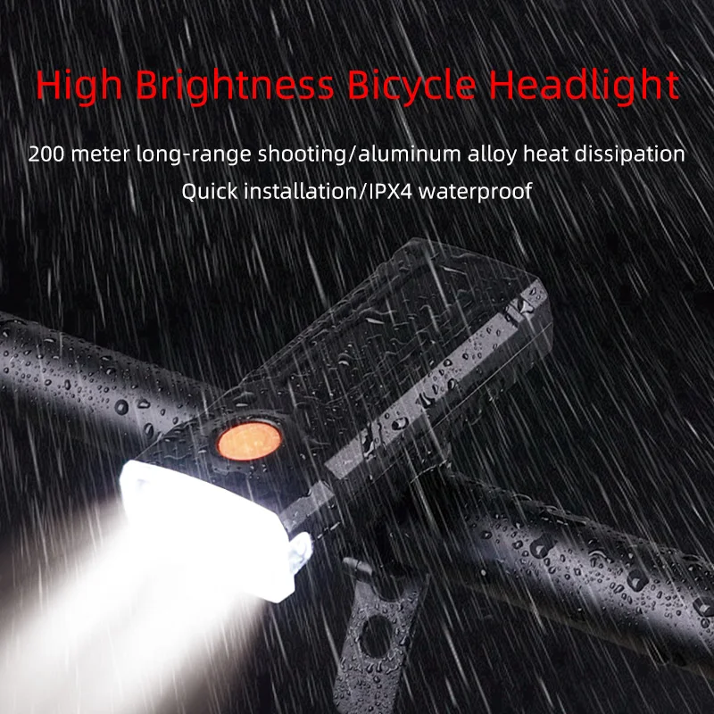 

Waterproof Bicycle Headlight Rechargeable Night Riding Light Mountain Bike and Road Bike Universal Light Bicycle Light