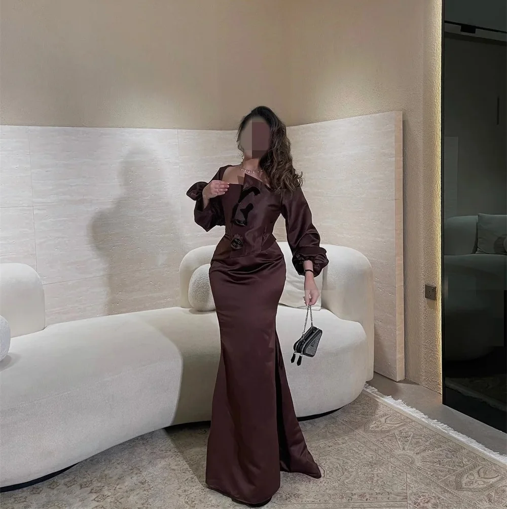 

Formal Party Long Sleeves Bespoke Occasion Gown Evening Dresses Pastrol Unisex Jersey Retro Dubai Saudi Arabic Prom Customized
