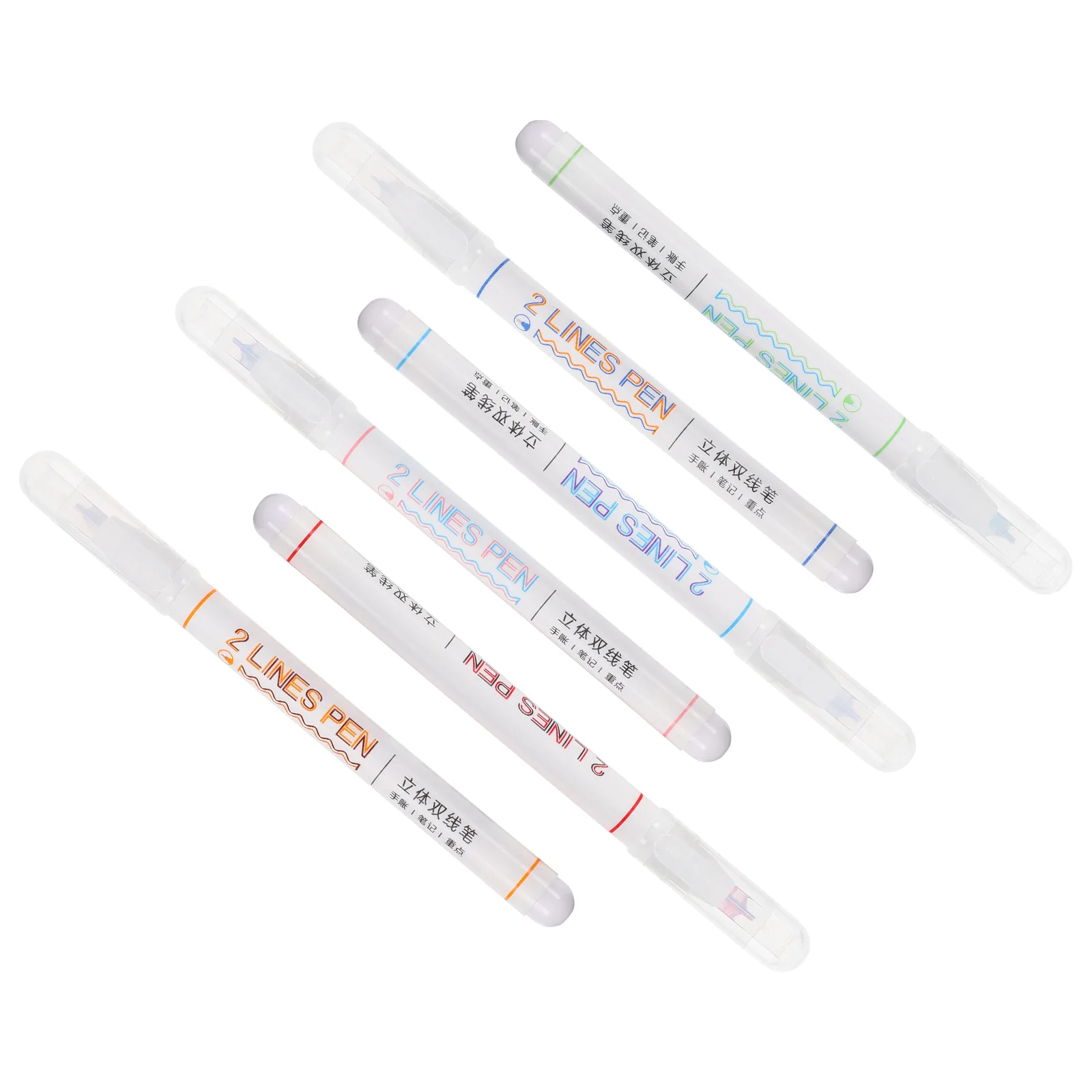 

6PCS Double Color Marker Pens Vivid Highlighters Fluorescent Writing Large Quantity Durable School Supplies Plastic Tools