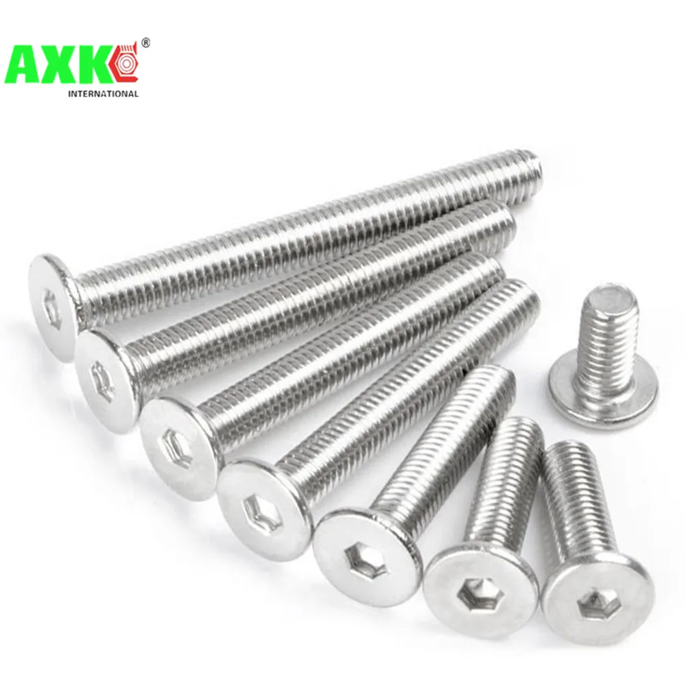 5/50pcs CM M2 M2.5 M3 M4 M5 M6 M8 A2-70 304 Stainless Steel Hex Hexagon Socket Ultra Thin Super Low Flat Wafer Head Screw Bolt