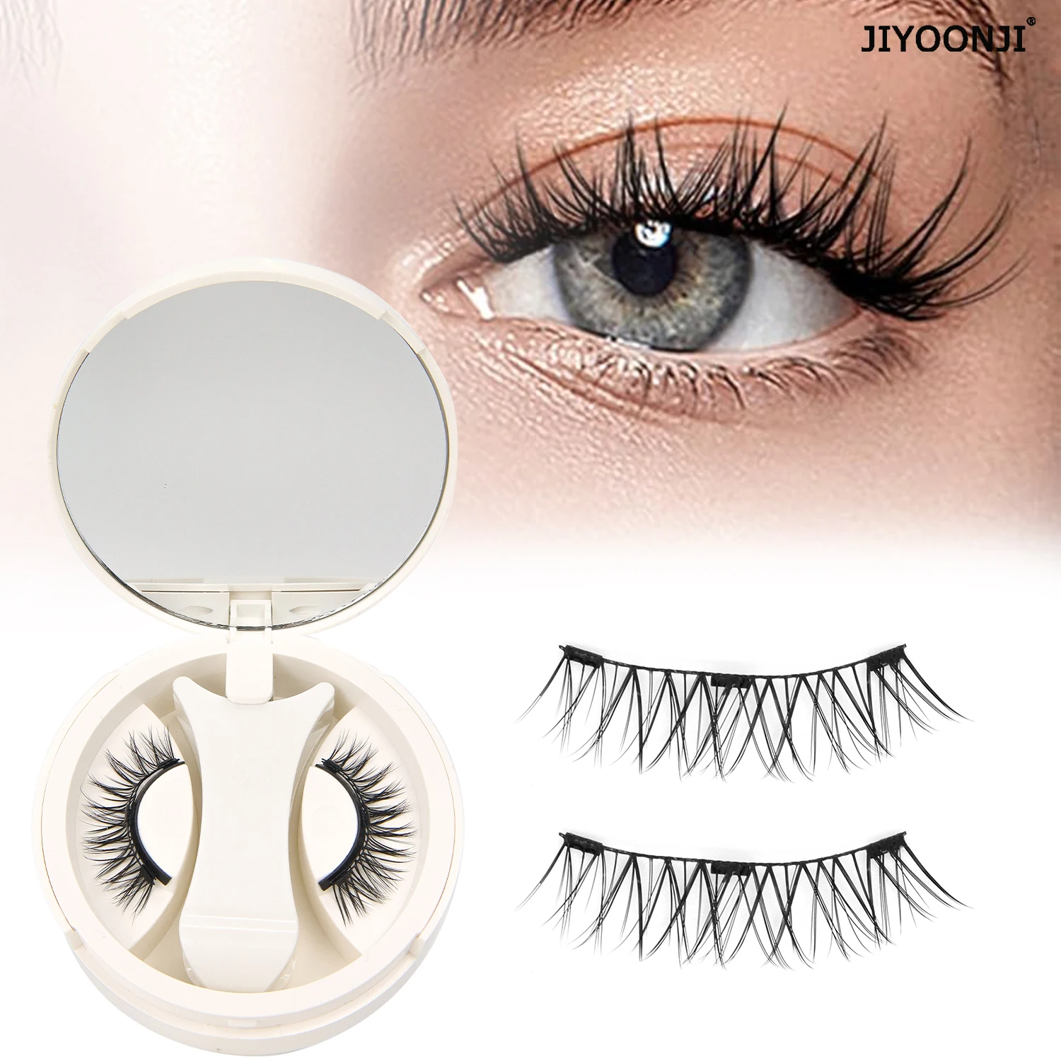 1 par de cílios magnéticos conjunto de cílios de aparência natural 3 estilos reutilizáveis cílios magnéticos e pinças kit extensões de cílios maquiagem