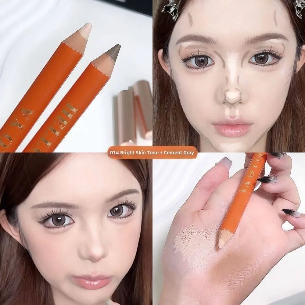 New Double-ended 2 in 1 Concealer Pencil Grey Three-dimensional Highlighting Nose Shadow Corrector for Face Makeup