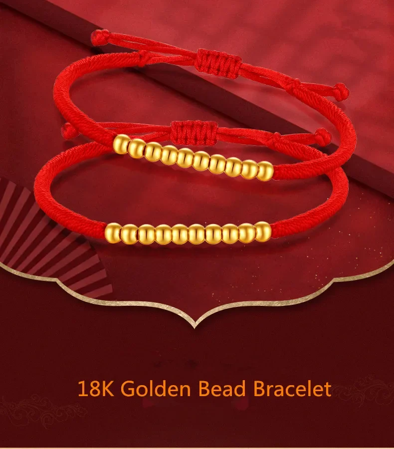 Echte 18K Gouden Kralen Armband Au750 Kleurrijk Voor Jongens En Meisjes Baby Cadeau Boetiek Sieraden B0032