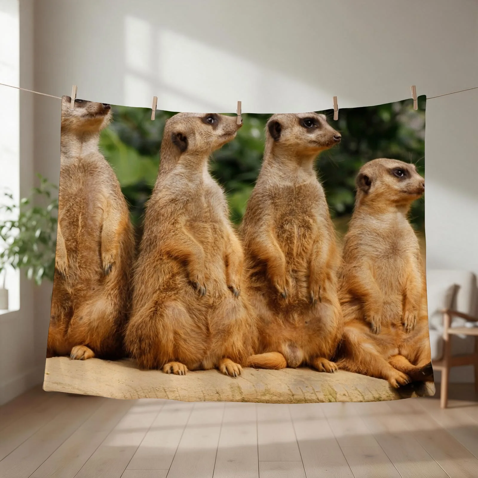 Meerkat 018 Throw Blanket couch cozy soft plush fuzzy picnic outdoor blanket