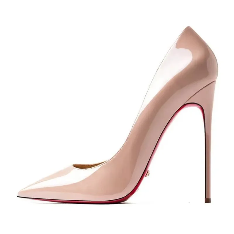 2024 New Women Red Pumps Sexy Red Bottom Shoes Pointed Toe Thin Heel Shallow Sexy Wedding Dress Party High Heels