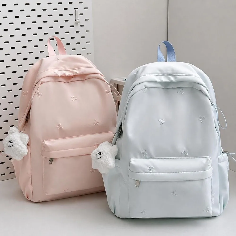 New Large Capacity Children's School Backpack Lightweight Bowknot School Bags Waterproof Embroidered Tutoring Bag School Office