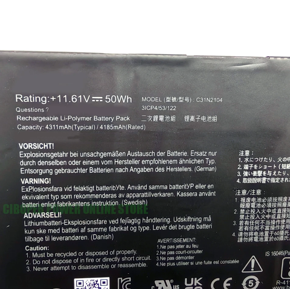 Tablet Battery 0B200-04090000 C31N2104 11.61V50Wh For VivoBook 13 Slate OLED T3300K T3300KA 0B200-04090000 Soft Keyboard Battery