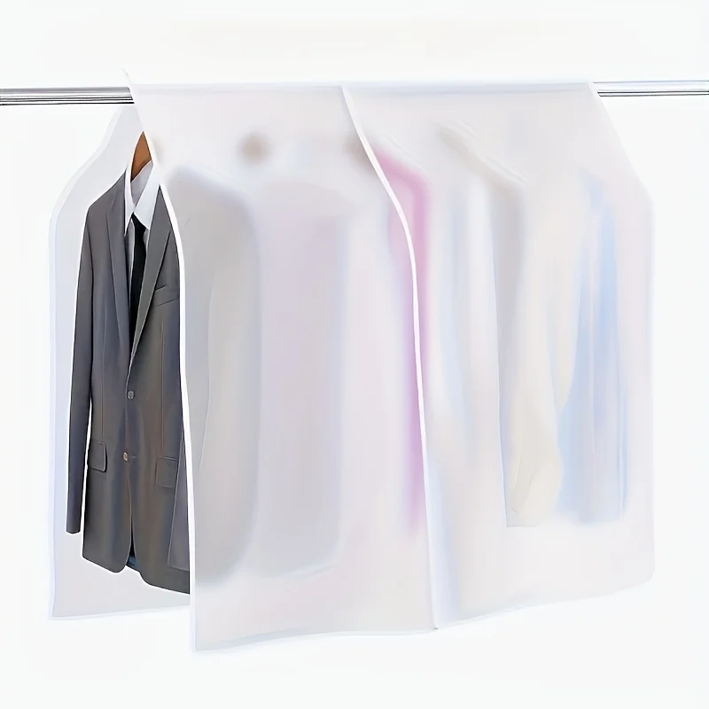 4pcs Clothes Dust Cover Translucent Dress Clothes Garment Dust Cover Hanging Organizer Waterproof Dustproof Clothes Storage - view 5