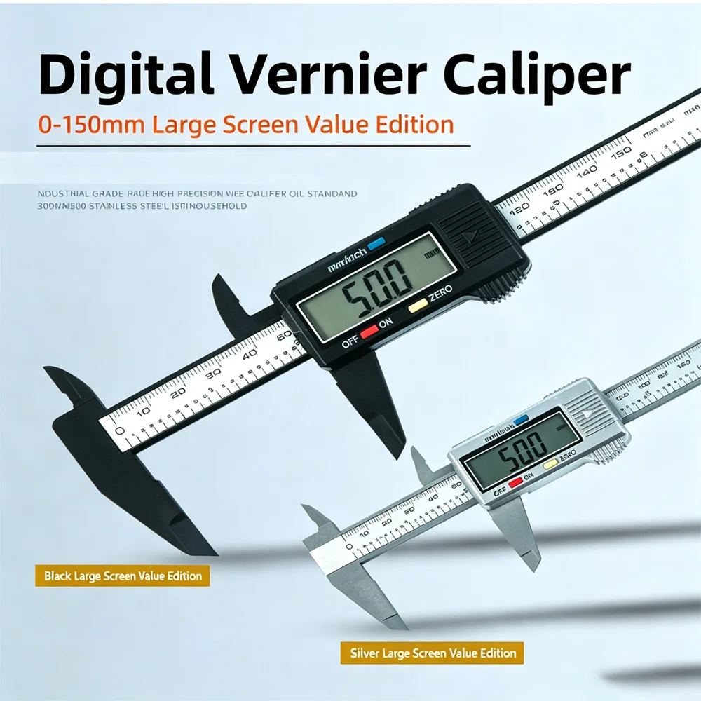 Precise 0-150mm/6-inch Digital Caliper, Household Plastic Vernier Caliper, LCD Electronic Digital Caliper, Measuring Tool