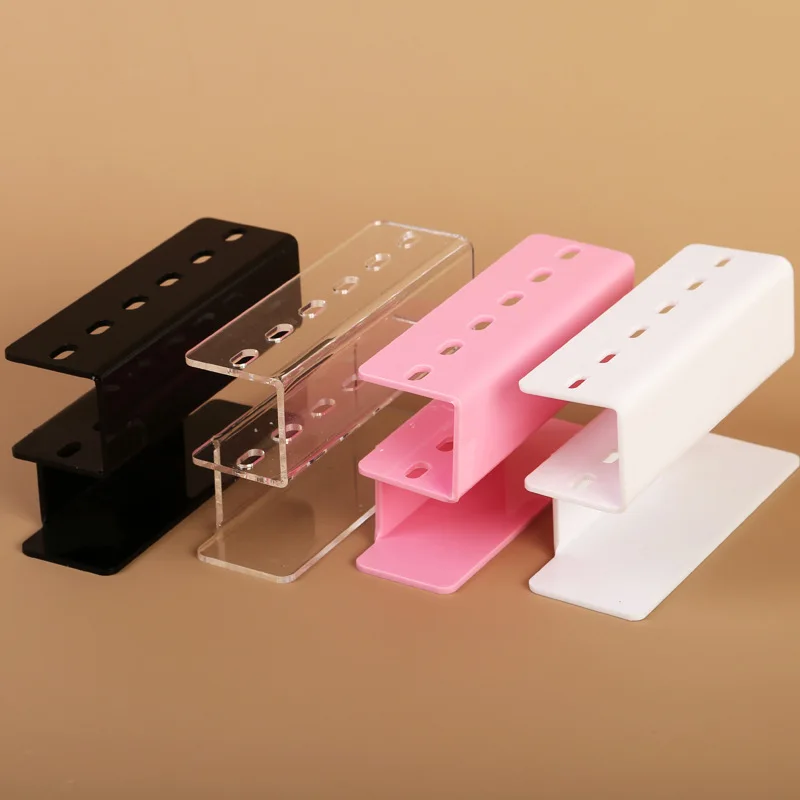 Ensemble de supports de rangement pour pinces à cils en acrylique, outils de maquillage à 6 trous, support pour Extensions de cils, étagère de rangement pour recourbe-cils, 1 pièce
