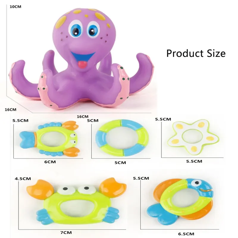 Baby Bath Toy Shower Cartoon Animal Octopus For Kid Crawling Beach Toddler Bathtub Bathroom Swimming Pool Play Water