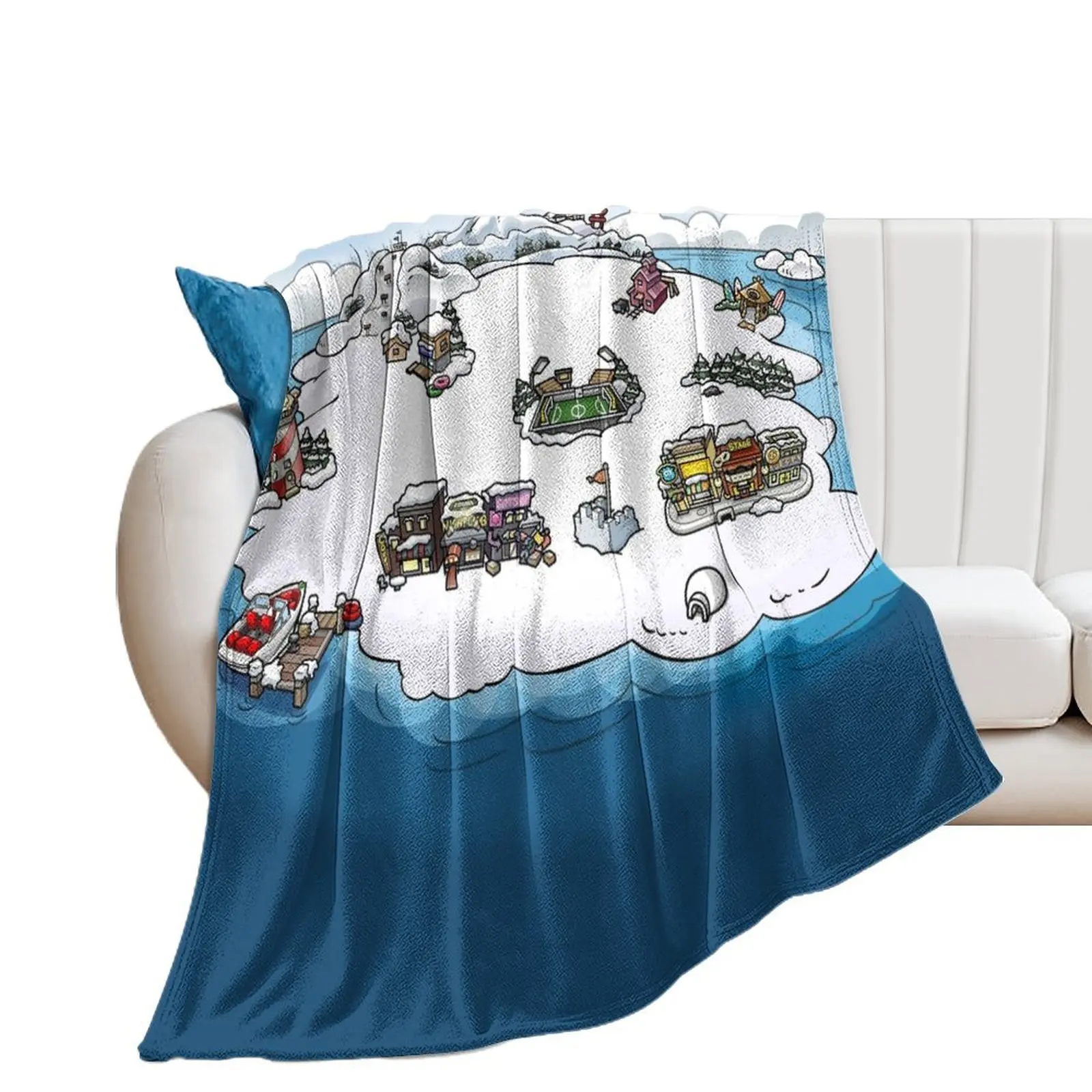 

Club Penguin Map Throw Blanket Furrys warm winter Stuffeds Blankets Sofas Of Decoration Blankets