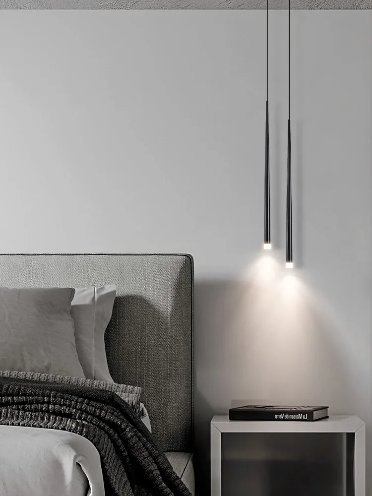 Bedside Chandelier Modern Minimalist Nordic Bedroom Minimalist Long Line Light Luxury Personality Creative Small Chandelier