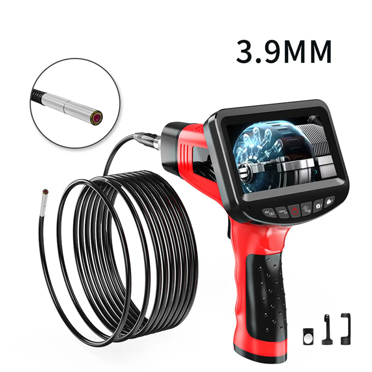 

4.3Inch Screen 3.9MM Industrial Endoscope CMOS Borescope Inspection Otoscope Camera Digital Microscope For Car Repairing Tool