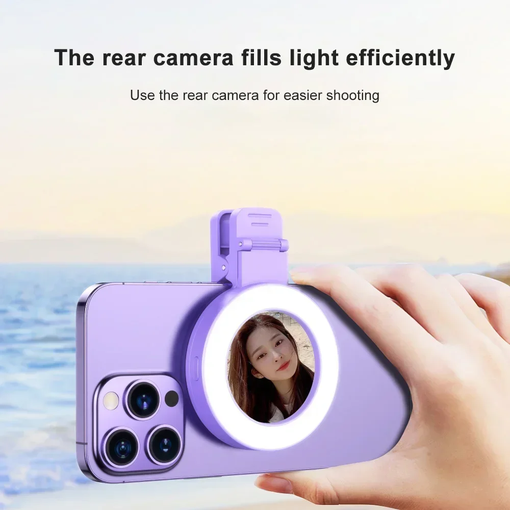 LED Selfie Ring Light Fill Light Mobile Foldable Portable Phone Flashes Lens Luminous Lamps Clip Rings Light for IPhone Xiaomi