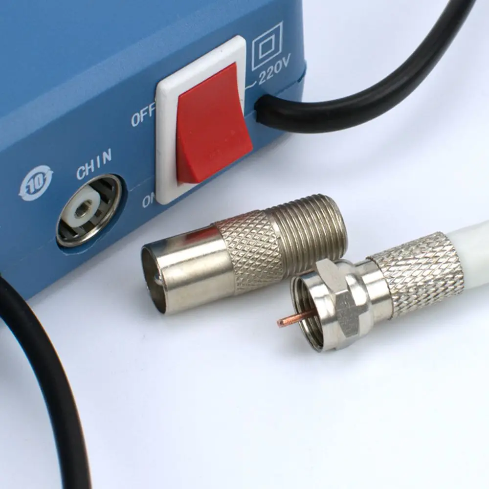 2pcs TV 9.5mm F Female Screw Adapter Converter Connector F To RF male Adaptor