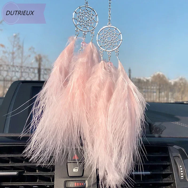 

Dream Catcher Car Pendant For Girls Feather Mirror Hanging Pendant Home Decor Lucky Car Ornament Girls Car Interior Accessories