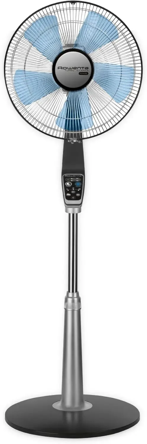 

Ультратихий 53-дюймовый осциллирующий напольный вентилятор, портативный, 5 скоростей, для спальни, тихое охлаждение, охватывает до 23 футов, серебристый