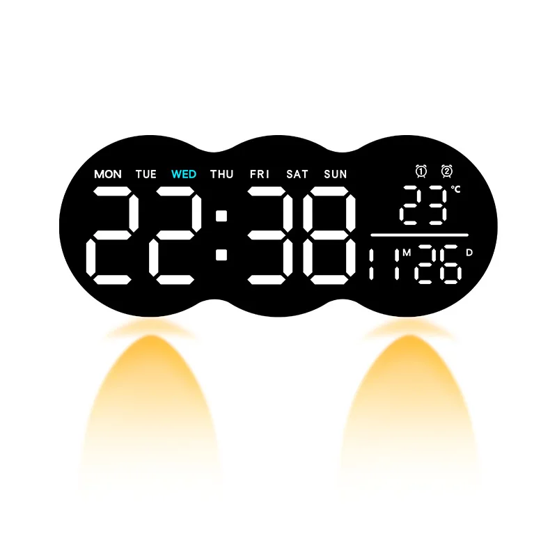 Smart Rechargeable Alarm Clock  Ceiling Projection HD LED Digital Display Temperature Sensor 180° Adjustable Night Light for Bed