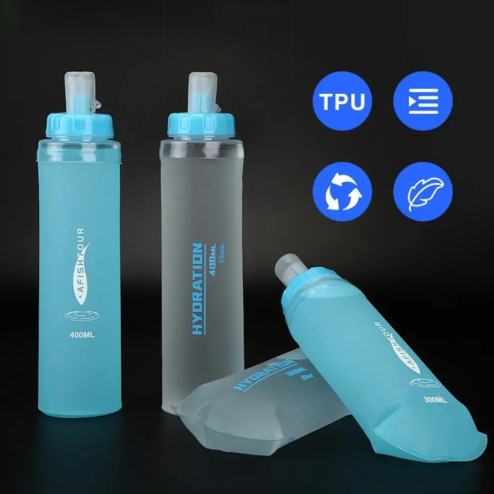 

Hydration Pack Soft Flask Large Capacity Collapsible Folding Water Bottle TPU 300ml 400ml 500ml Sport Water Bag Cycling