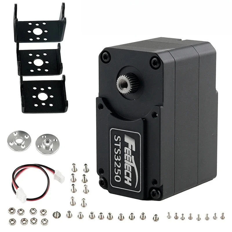 Feetech 50kg Dual-Axis Serial Port Servo 12V 360 Degree Continuous Rotation All-Metal Coreless Servos STS3250-C002 STS3250-C001