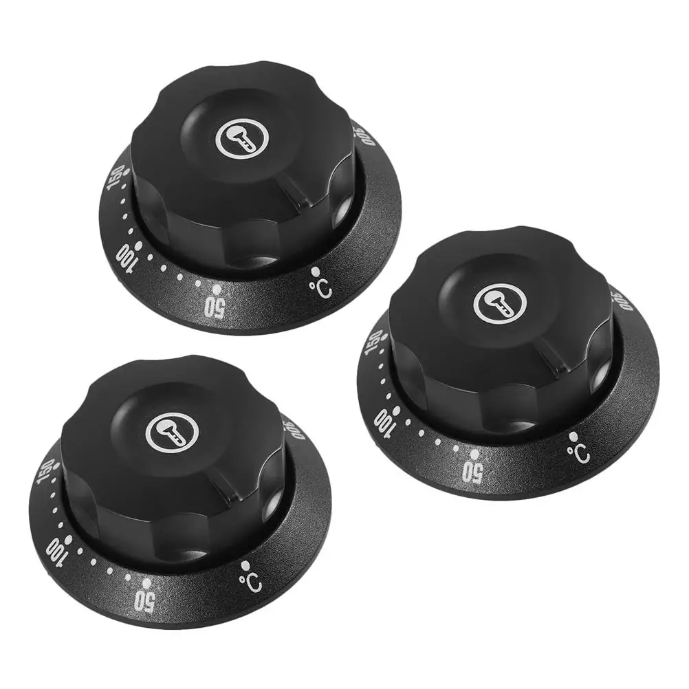

3Pcs Universal Thermostat Control Switch Knob Replacement Temperature Adjustment Stove Oven Heater Dial Buttons Cover Panel