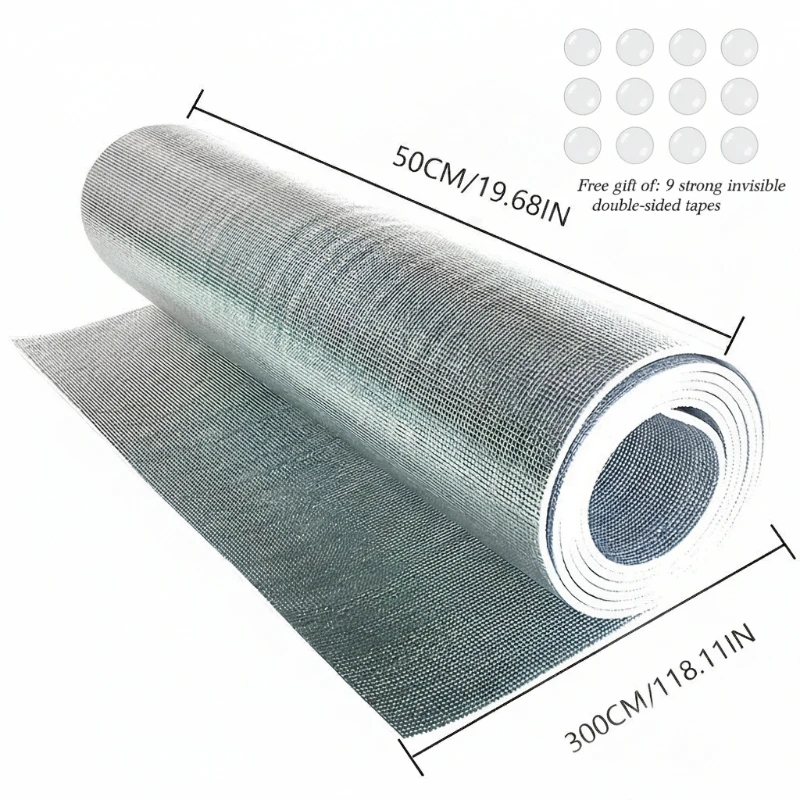 1 Roll 3.5mm-50x300cm Double-Sided Reflective Aluminum Foil Insulation Cotton Ideal for Windows RVs Garage Doors Pipe Room Roof image 3