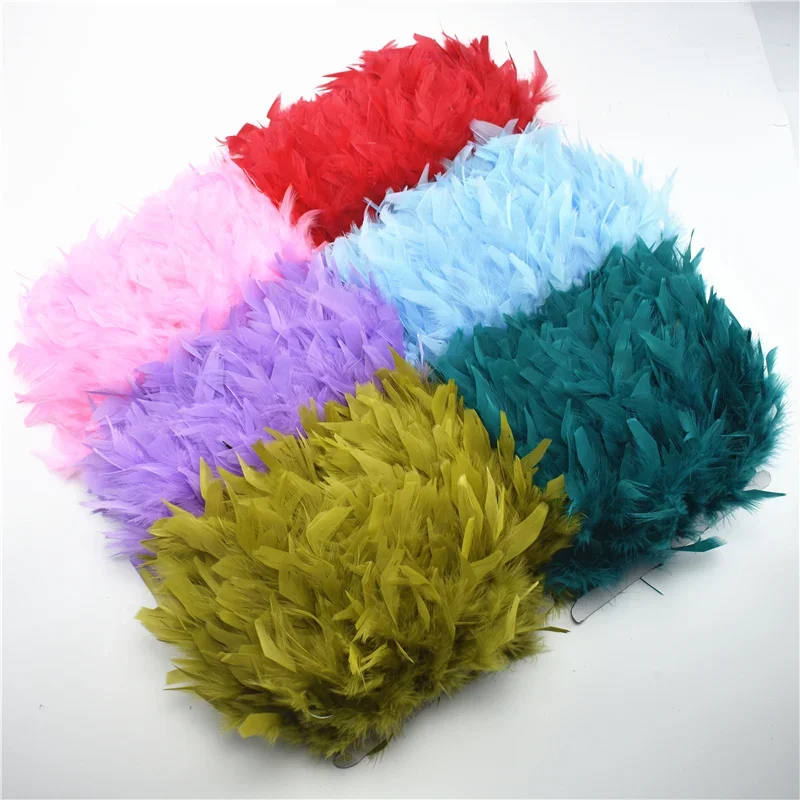 2 Meter/Los Truthahnfeder-Borte, Fransenband 5-6" Marabou-Truthahnfeder-Borte für Röcke, Kleider, Hochzeitsdekoration und Accessoires – Detail 3