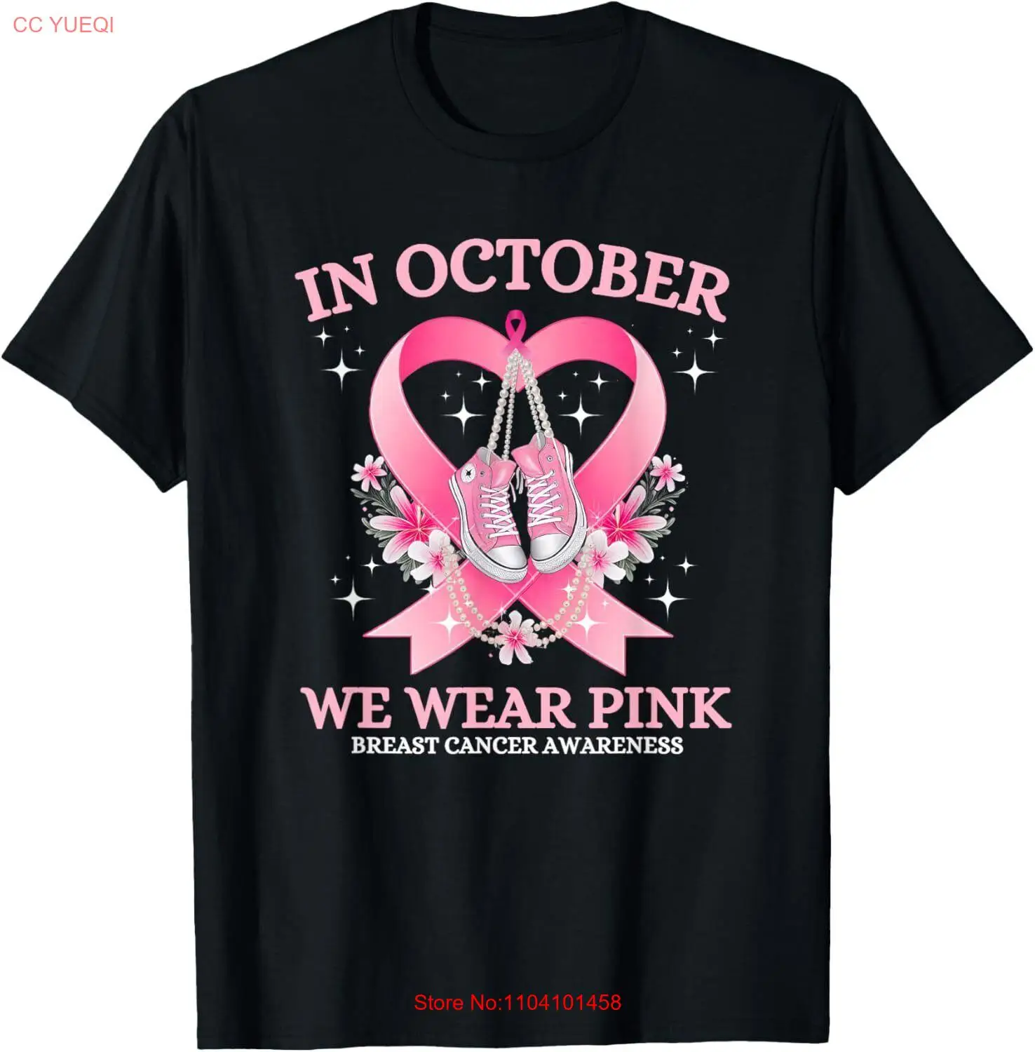 

Kamala harris 2024 Breast Cancer in chucks and pearls T-Shirt