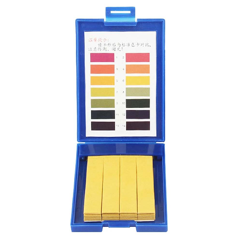 

1 Box Universal Paper Strips Wide Range 1-14 Waterproof Plastic Box Included Color Card Long Service Life Ph Testing