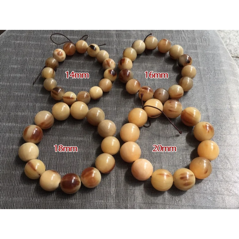 Natural Yak Horn round Beads Bracelet 14-20mm