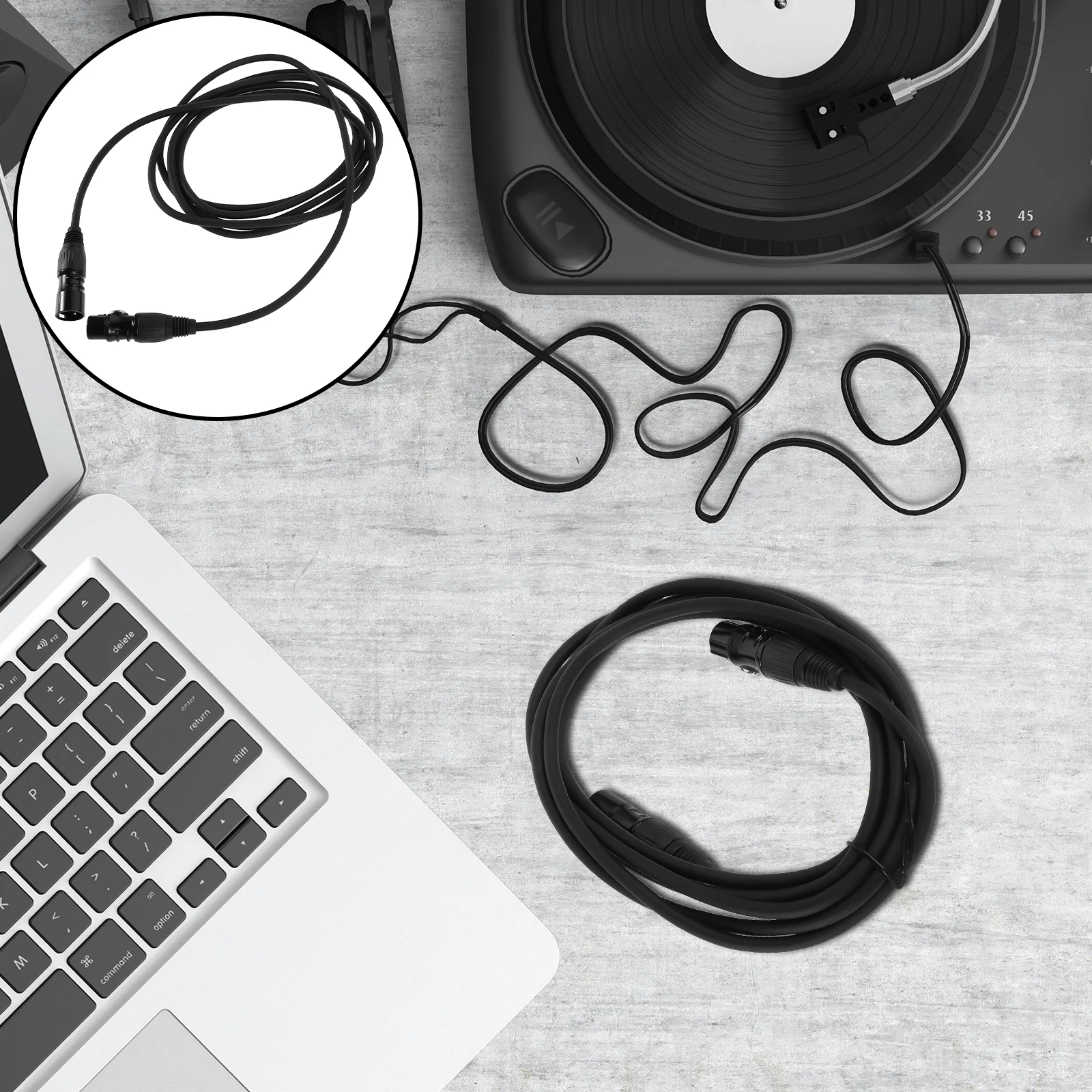 

Xlr Male To Female Microphone Audio Cord Gold-Plated Connector Stable Interference-Free Durable For Streaming