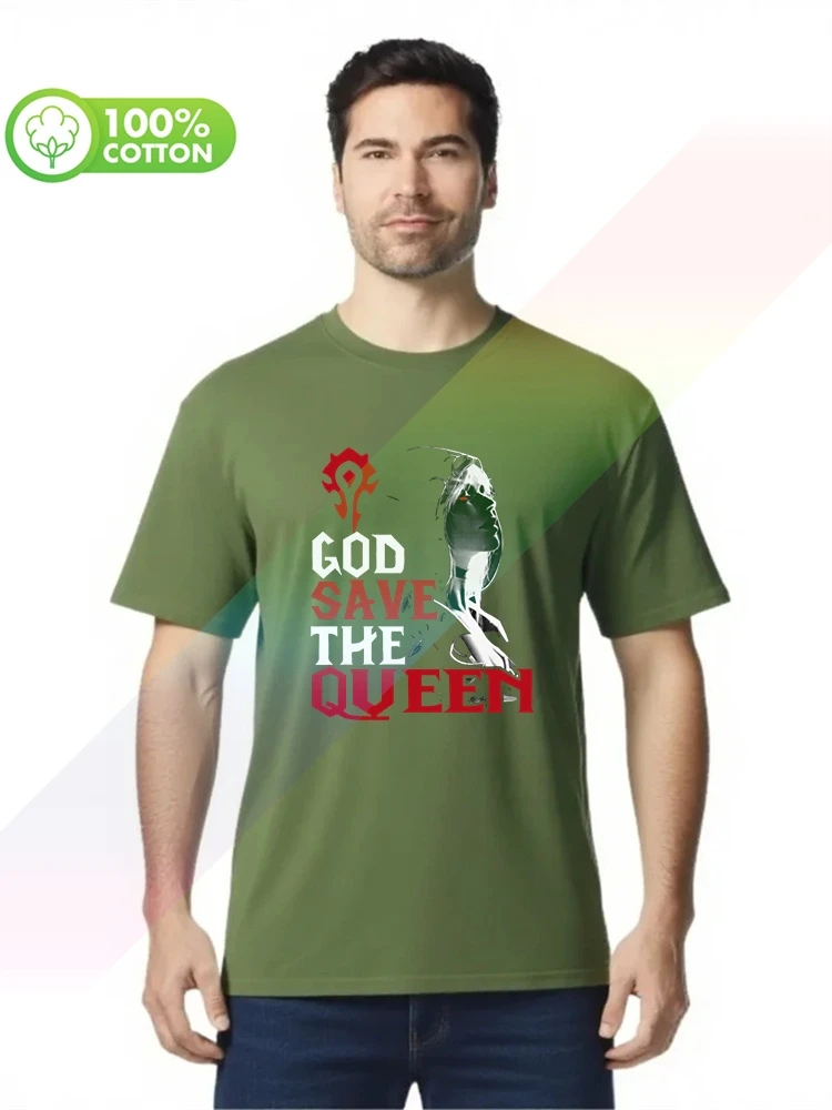 100% cotton round neck heavy weight men's T-shirt God save the queen t-shirt sylvanas windrunner wow-RT S-XXXL Tops Tees view 2