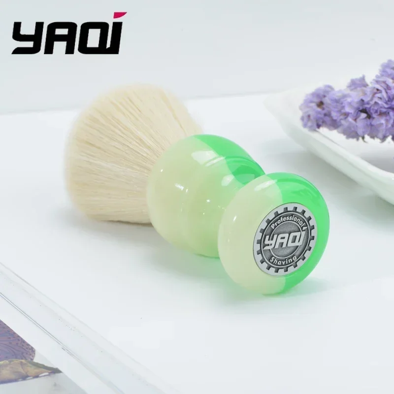 

YAQI JANUS BIFRONS 24 мм синтетический кашемировый узел мужская помазок для бритья с темной ручкой и набором мыла для бритья