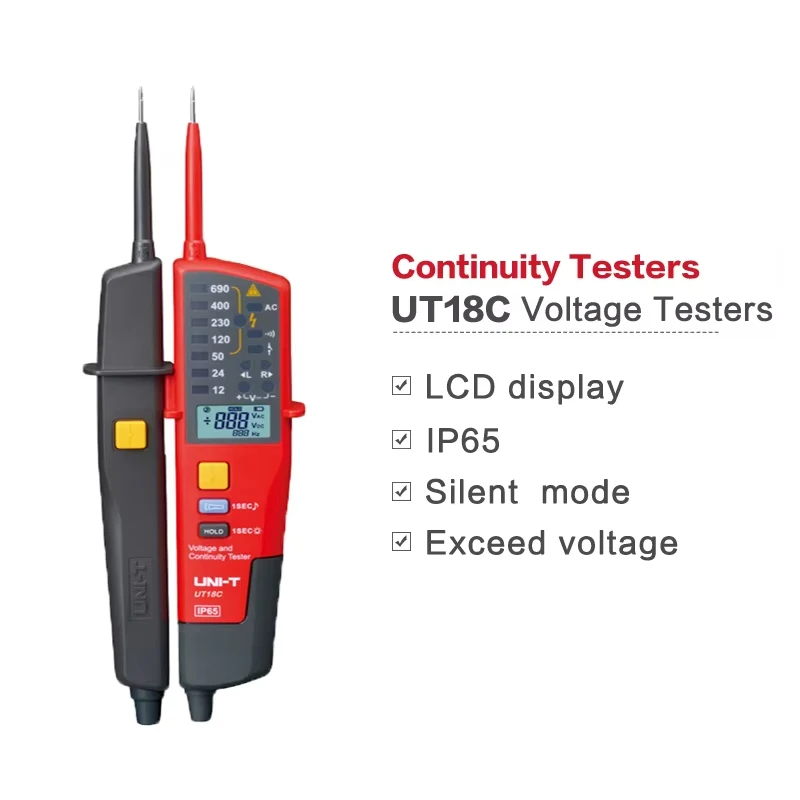 UNI-T UT15C UT18C UT18D Voltage Indicator Digital Voltmeter Volt Probe Voltage Meter Tester Phase Sequence Continuity Multimeter