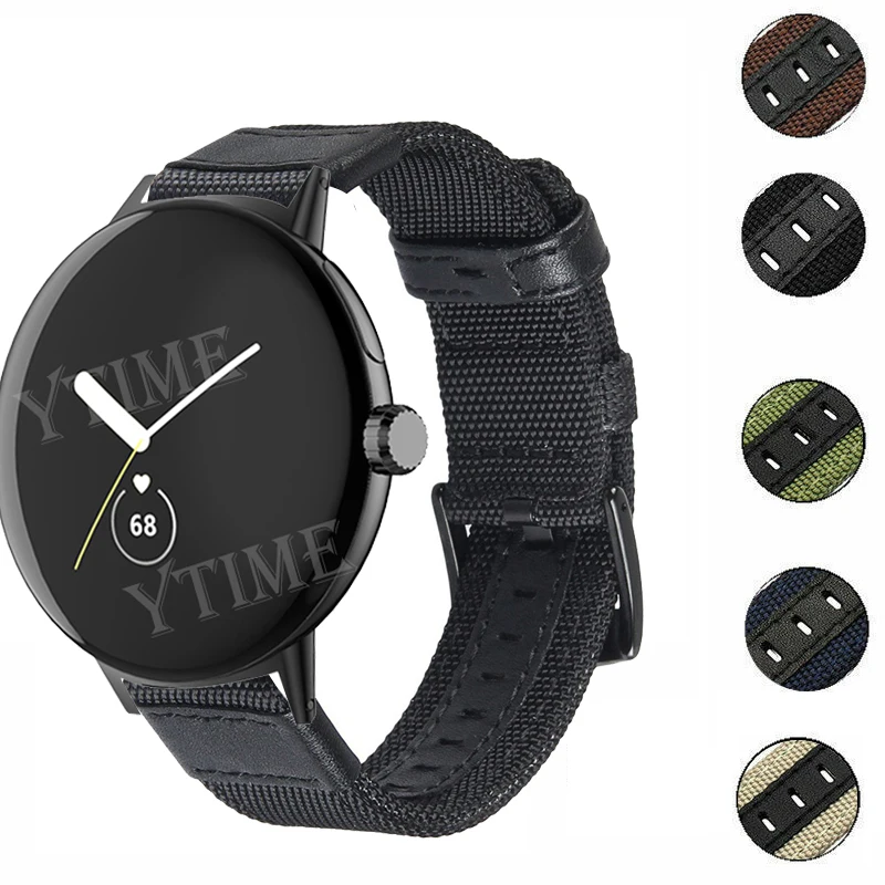 

Nylon Leather Strap For Google Pixel Watch Replacement Wrist Band For Pixel Watch Sport Straps Watchband Bracelet