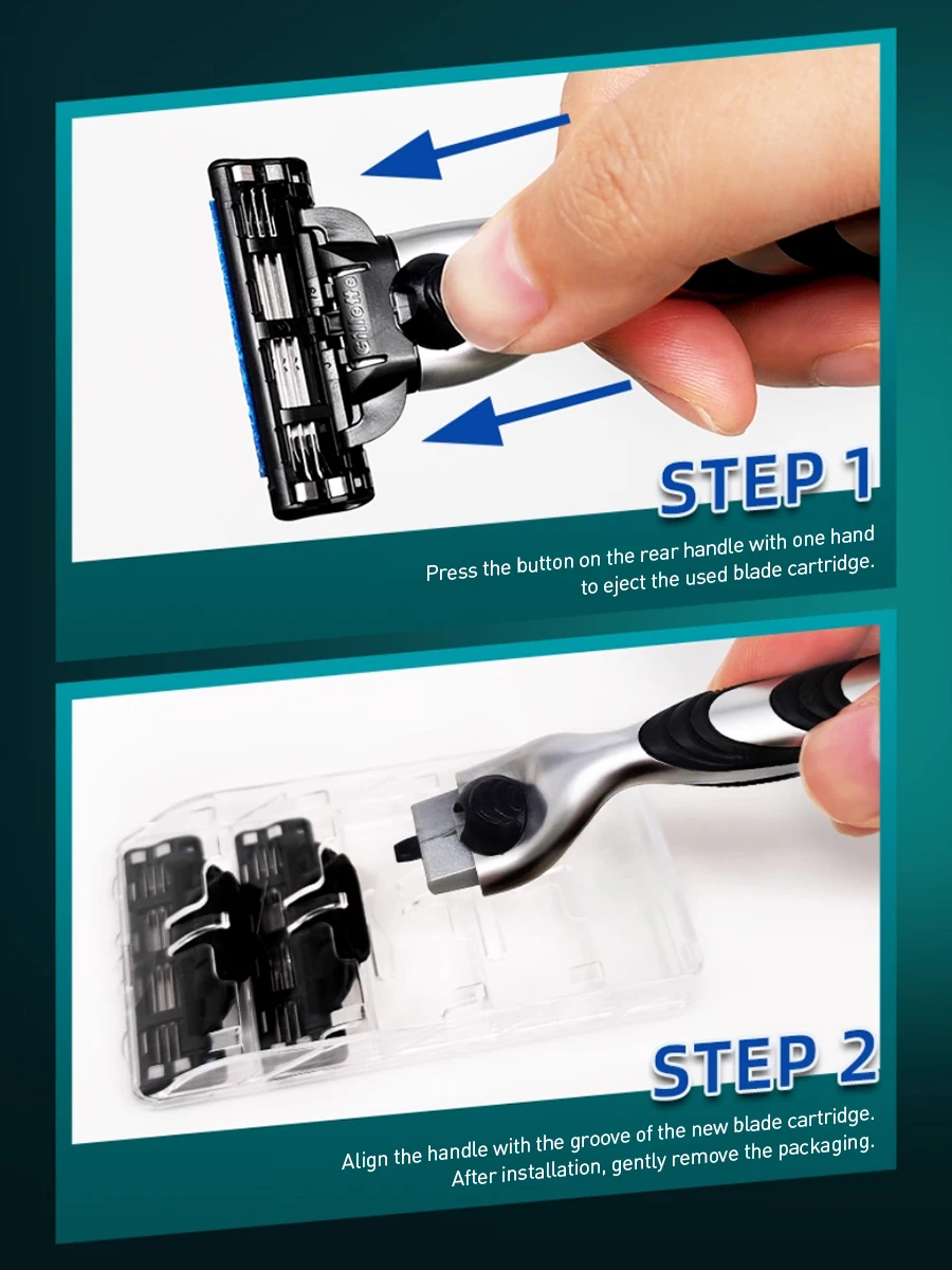 Gillette Mach 3 Classic 3-Klingen-Rasierer für Männer Manueller Rasierer – Detail 5