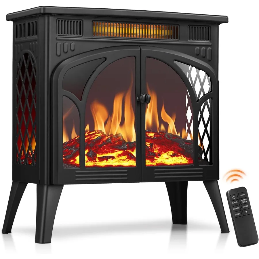 

Electric Fireplace Heater 25 with Remote Control Cathedral Stylish Design for Living Room and Bedroom Offers Multiple Flame Eff