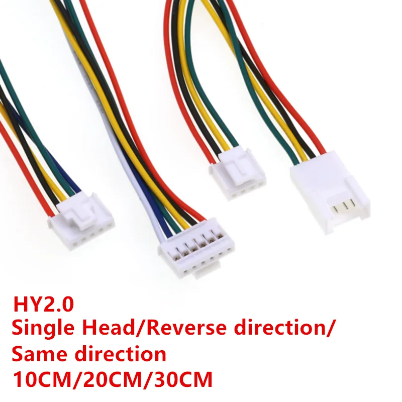 10Pcs 26AWG HY 2.0mm Pitch 2/3/4/5/6/7/8/9/10 Pin Harness Cable 10/20/30cm Single/Double Head Same Direction / Reverse Direction