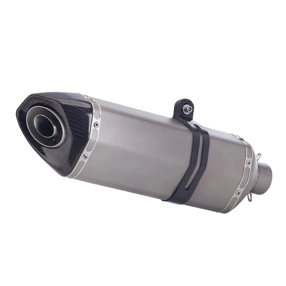 51mm universal motorcycle exhaust muffler for zx6r cbr500r R6 z900 R3 moto bike exhaust Titanium Alloy carbon
