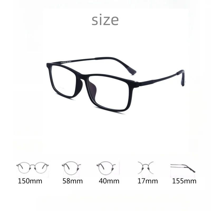 β Titanium Eyeglass Frame Ultra Light Square Large Face Men\'s Glasses Frame Titanium Leg Optical Prescription Men\'s Eyewear 5816