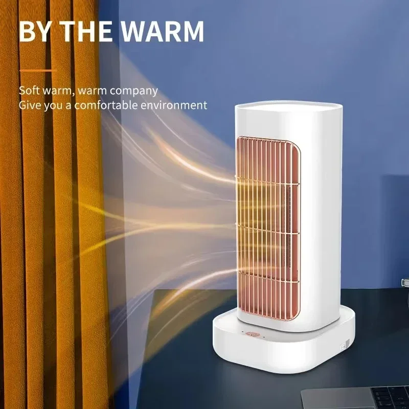 Portable 1300W Electric Heater Fan PTC Tip-Over Protection Mini Air Heater Household Desktop Hot Air Blower,90° Head Shaking