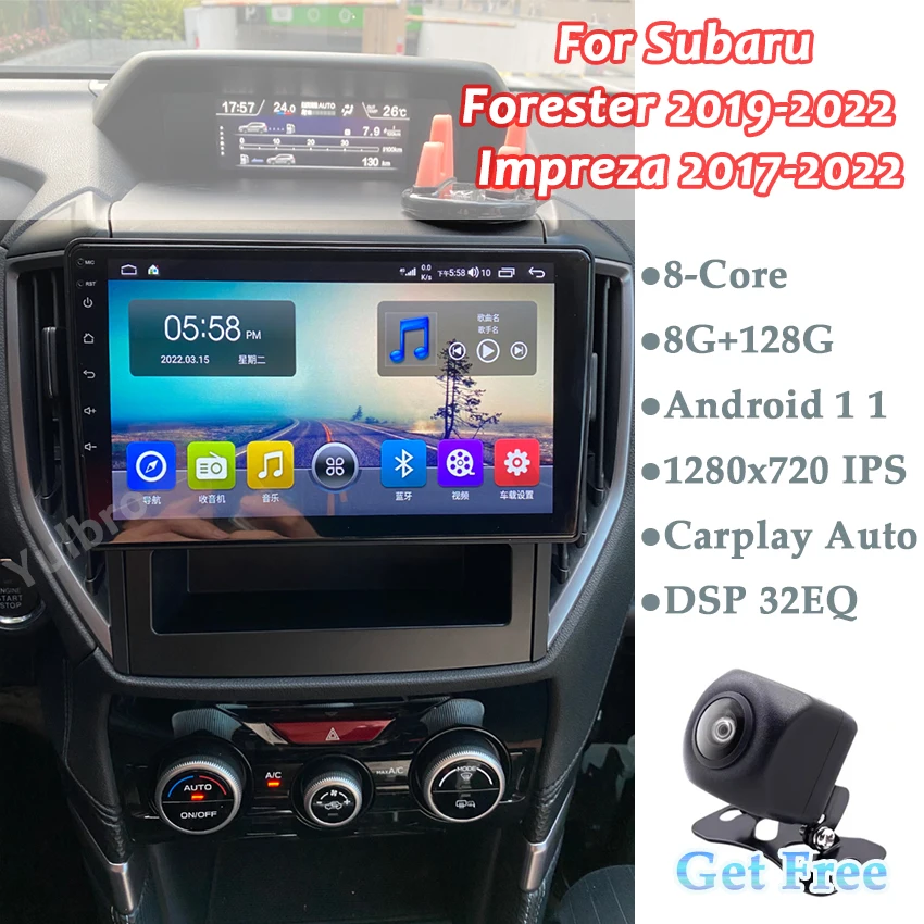 For Subaru Forester 2019-2022 Impreza 2017-2022 Android Auto Car Radio Carplay Multimedia Gps Headunit Stereo Player Navigation