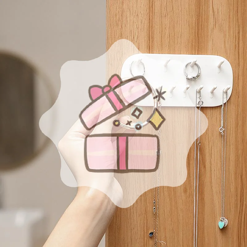 

Jewelry Storage Rack, Multi-functional No-drill Earring And Necklace Display Rack, Jewelry Storage Hooks