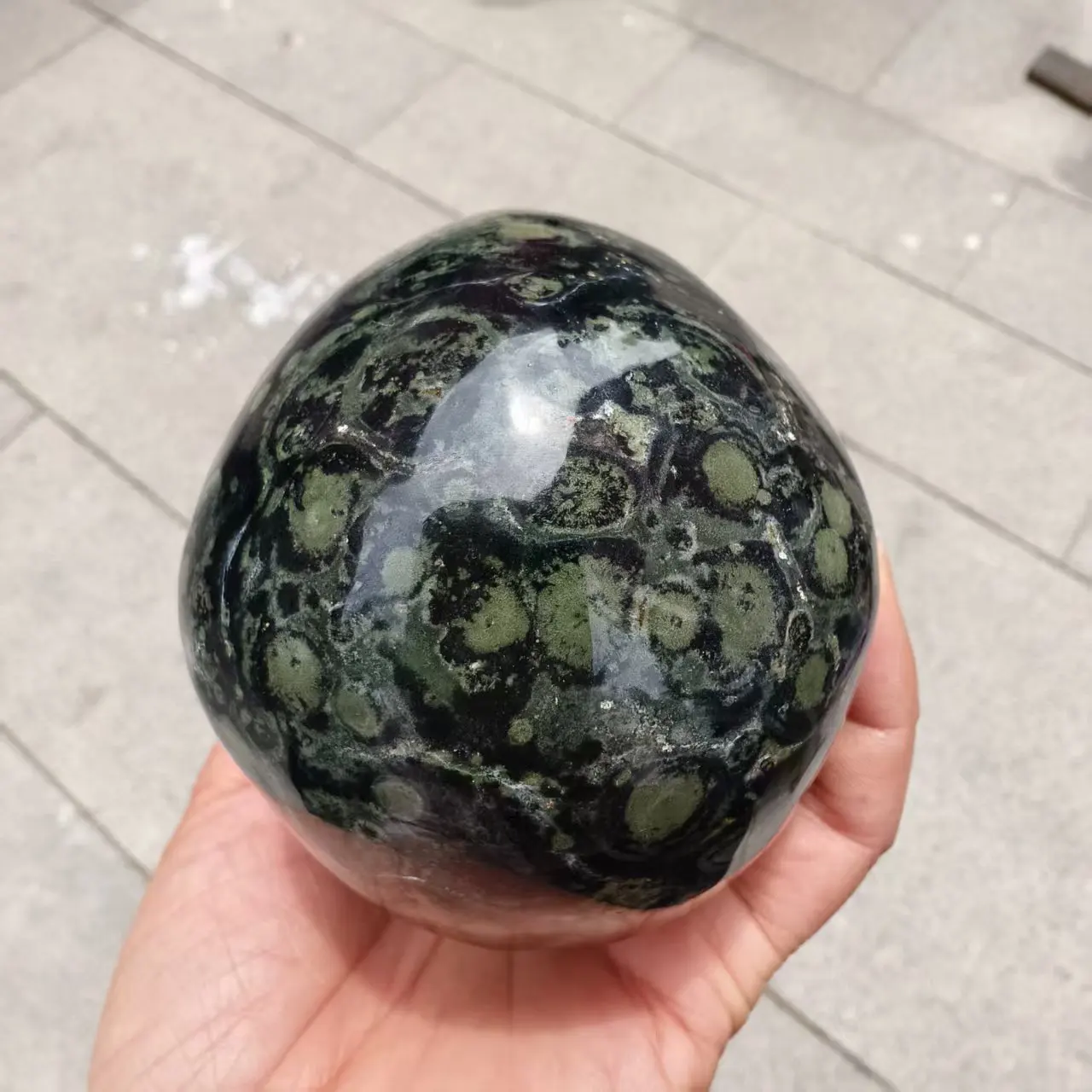 Natural Peacock's Eye Stone Skull, Quartz Crystal Green Mineral Polished Skull, Mineral Healing