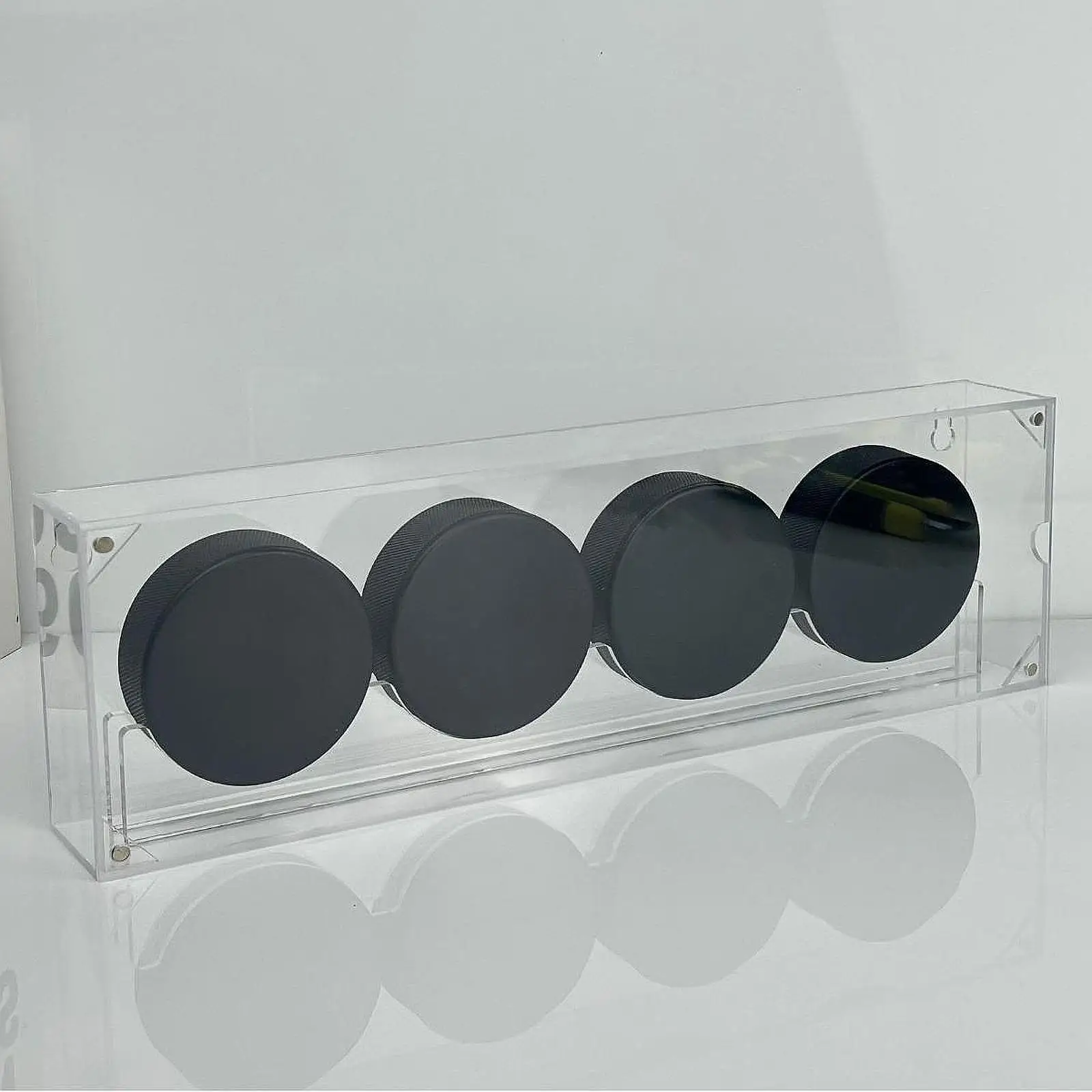 Hockey Puck Display Case Acrylic Collection Practical Clear Storage Box