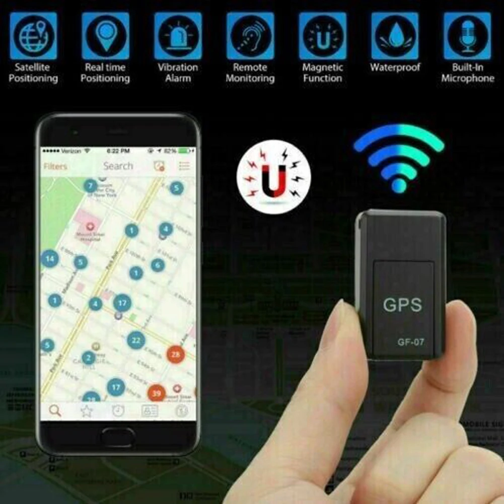 เครื่องติดตาม GPS ติดรถยนต์ขนาดเล็กอุปกรณ์ติดตามแบบเรียลไทม์ตัวติดแม่เหล็กที่แข็งแรงป้องกันการโจรกรรมตำแหน่งข้อความซิมป้องกันการสูญหาย