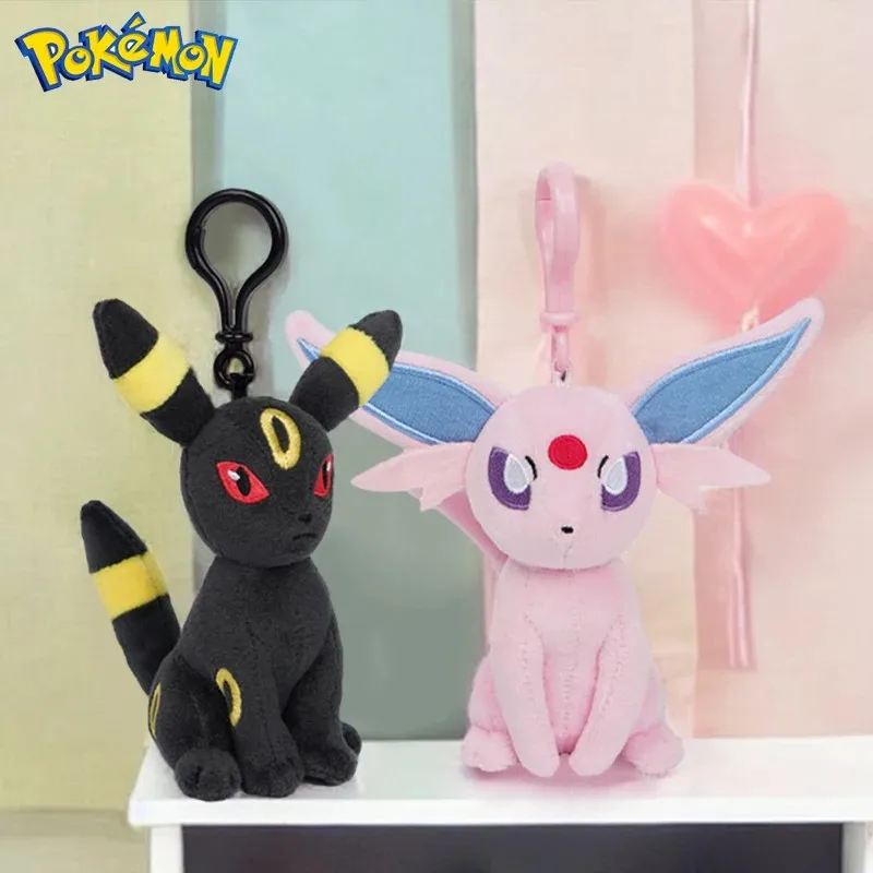 Echte Pokemon Eevee Umbreon Espeon Kawaii Plüsch Spielzeug Anhänger Schule Tasche Rucksack Anhänger Schlüssel Ring Puppe Geburtstag Weihnachten Geschenk