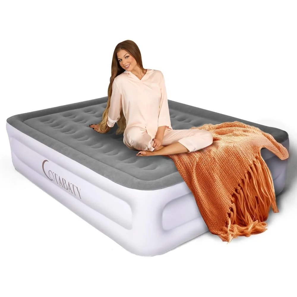 

Queen Air Mattress with Built-in Pump, 18 Inch Tall Inflatable Mattress Double Airbed, Self Inflating Air Bed Blow Up Mattress