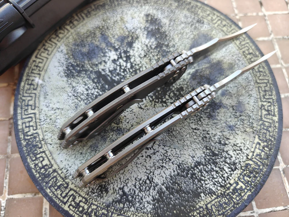 Cryo Vg10 3 "Lame Hinderer XM18 Manico in titanio Cuscinetto in ceramica JUFULE Coltello pieghevole Tasca tattica Caccia da campo Strumento EDC esterno